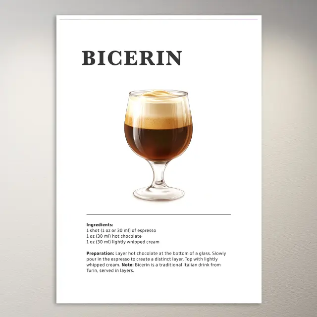 Geschichteter Bicerin-Drink Poster