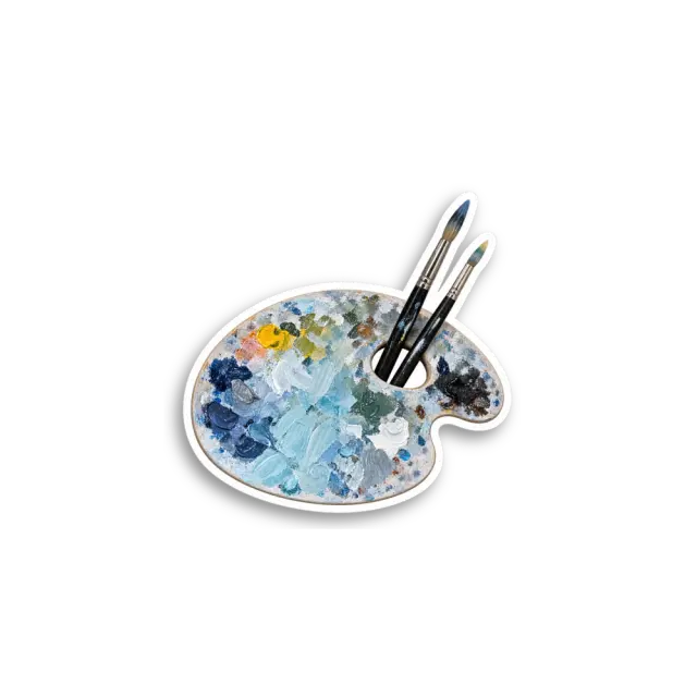 Blaue Farbpalette Sticker