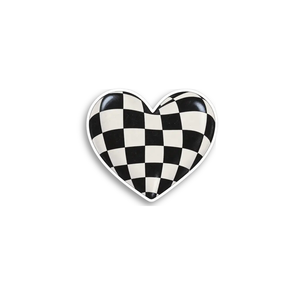 Schachbrett-Herz Sticker