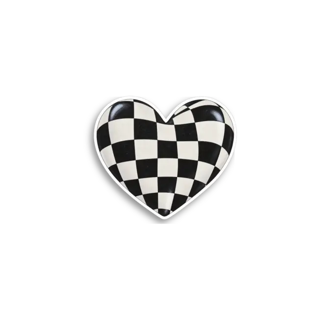 Checkerboard Heart Sticker