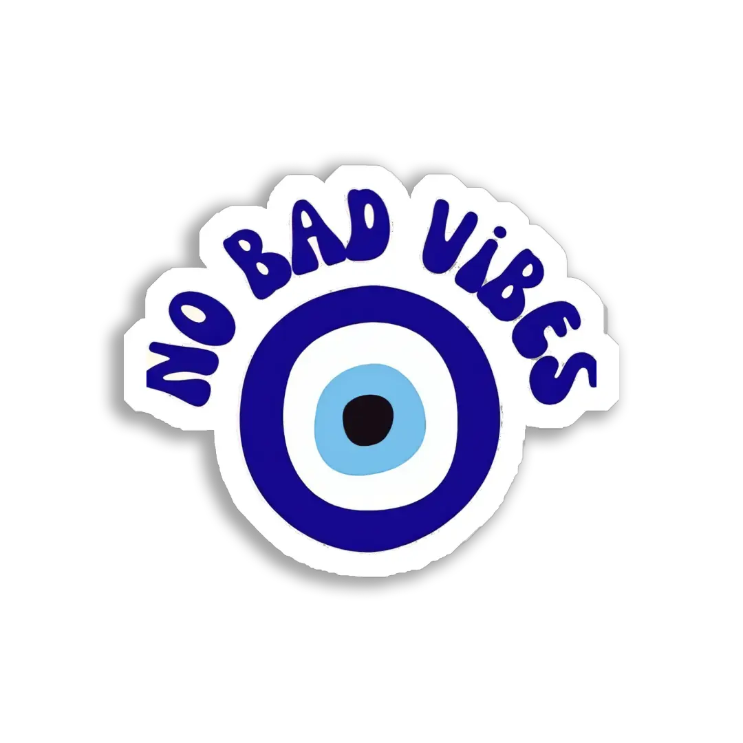No Bad Vibes Evil Eye Amulet Sticker