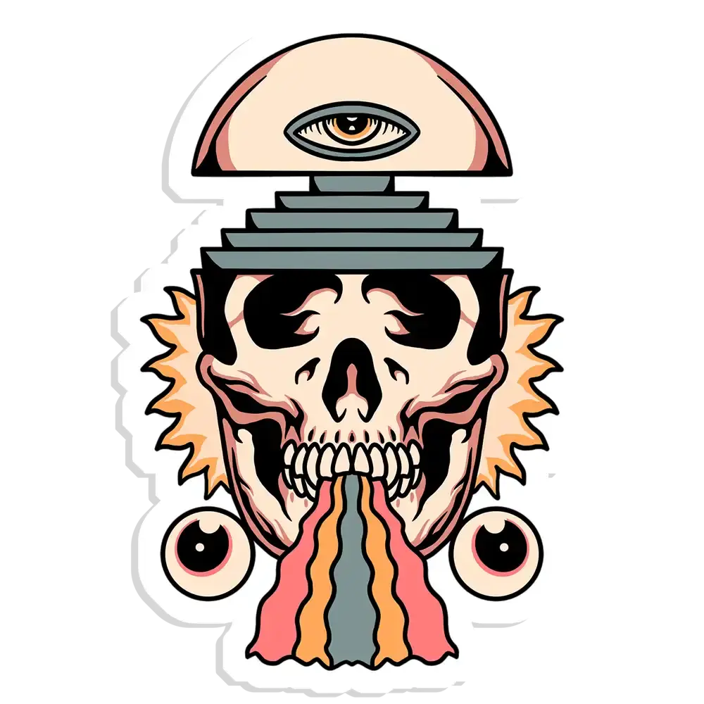 Psychedelische Zeit Sticker