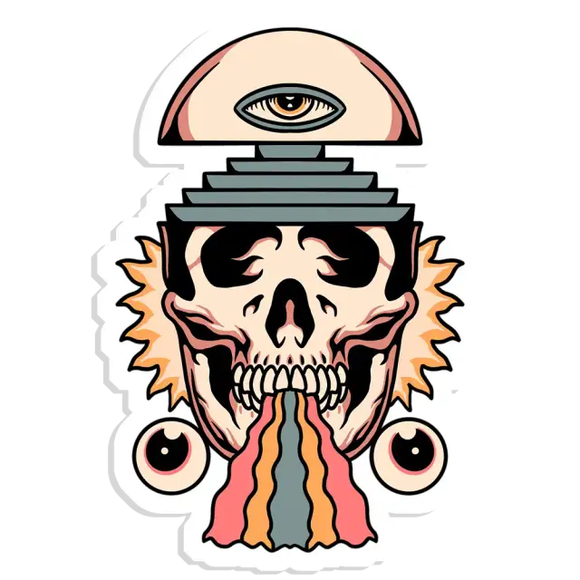 Trippy Time Sticker