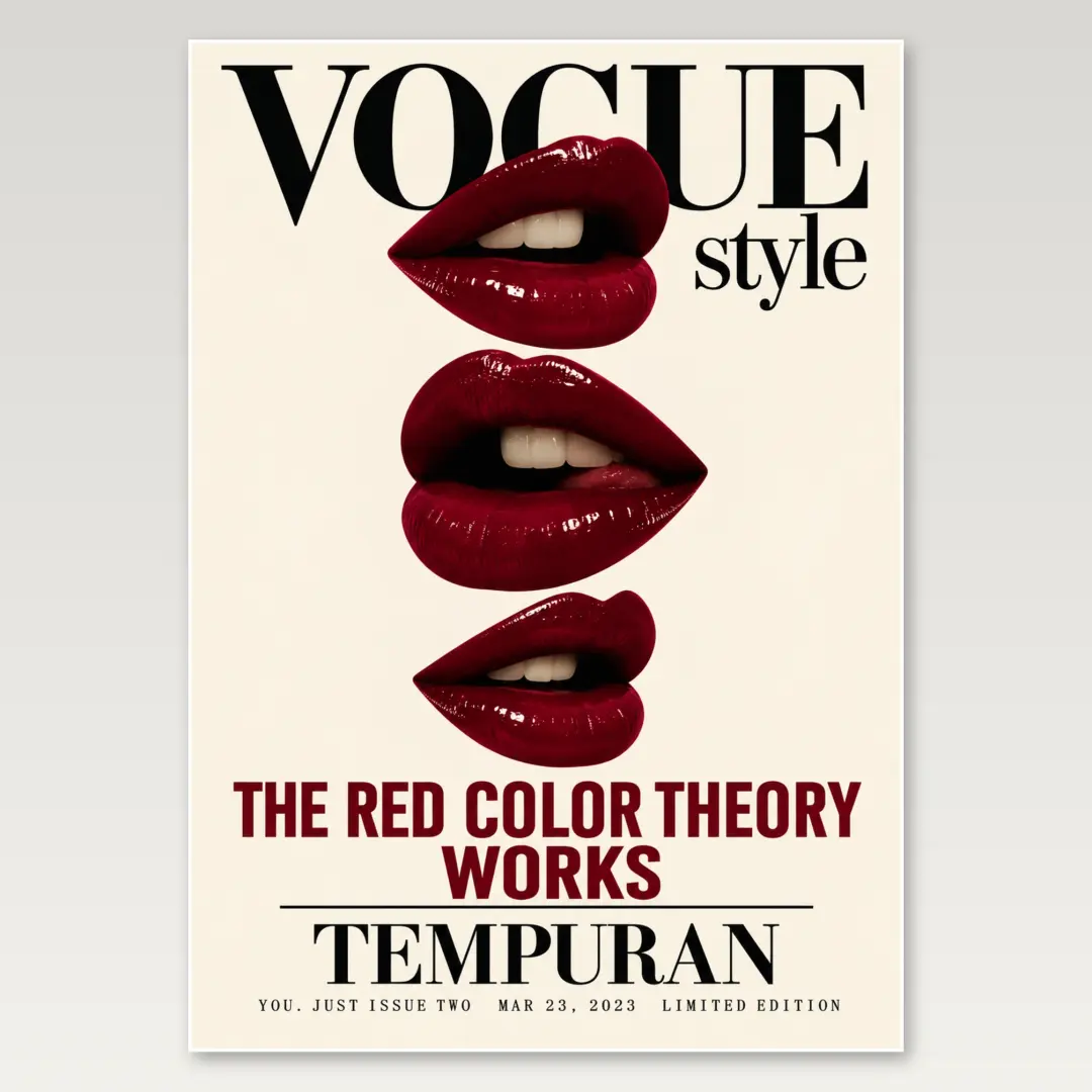 Kirsch-Vogue-Lippen A4-Poster
