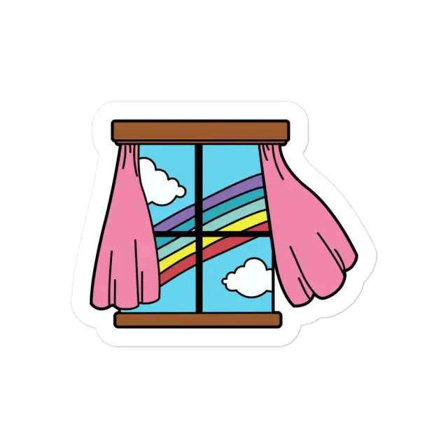 Pegatina de arcoíris en la ventana