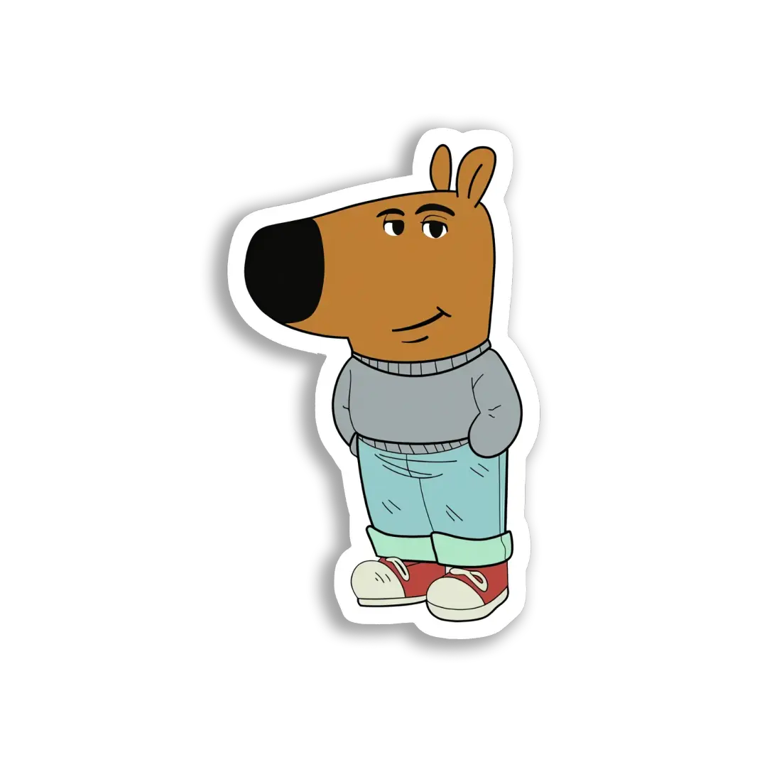 Cooles Cartoon-Tier mit roten Schuhen Sticker