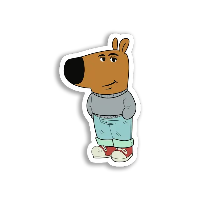 Cool Cartoon Animal in Red Shoes Sticker