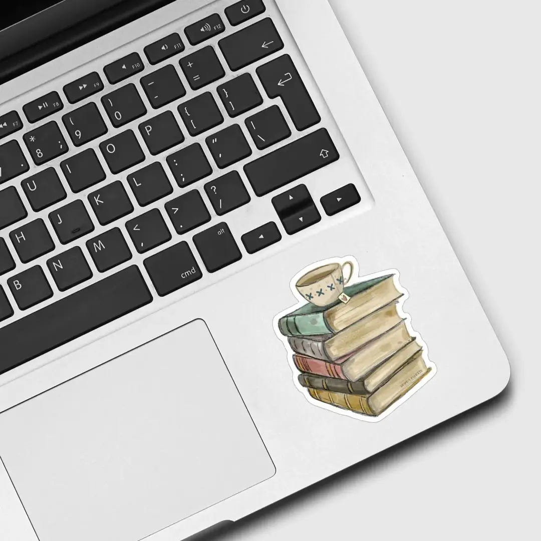 Bücher und Kaffee Sticker