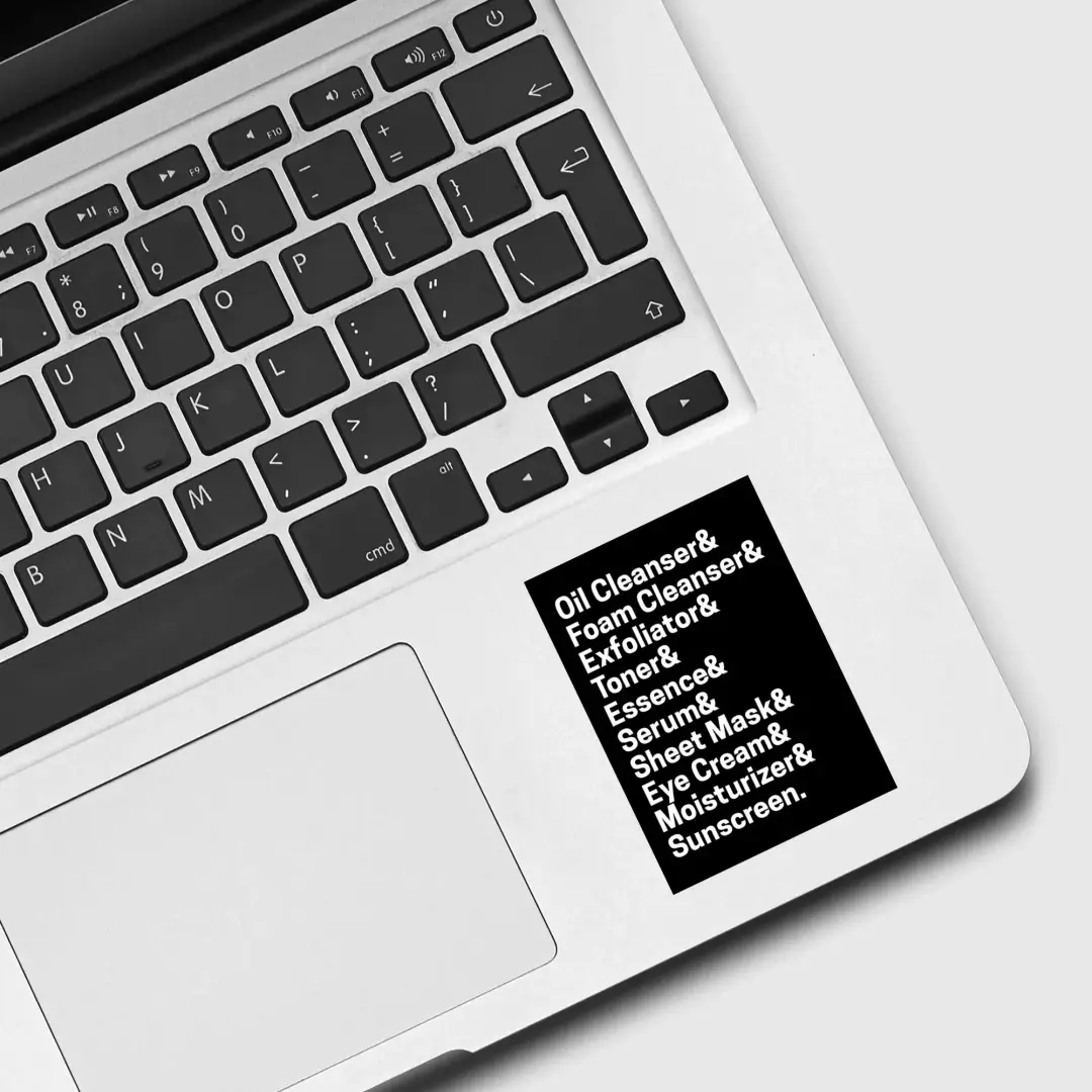 Schritte koreanischer Hautpflege Sticker
