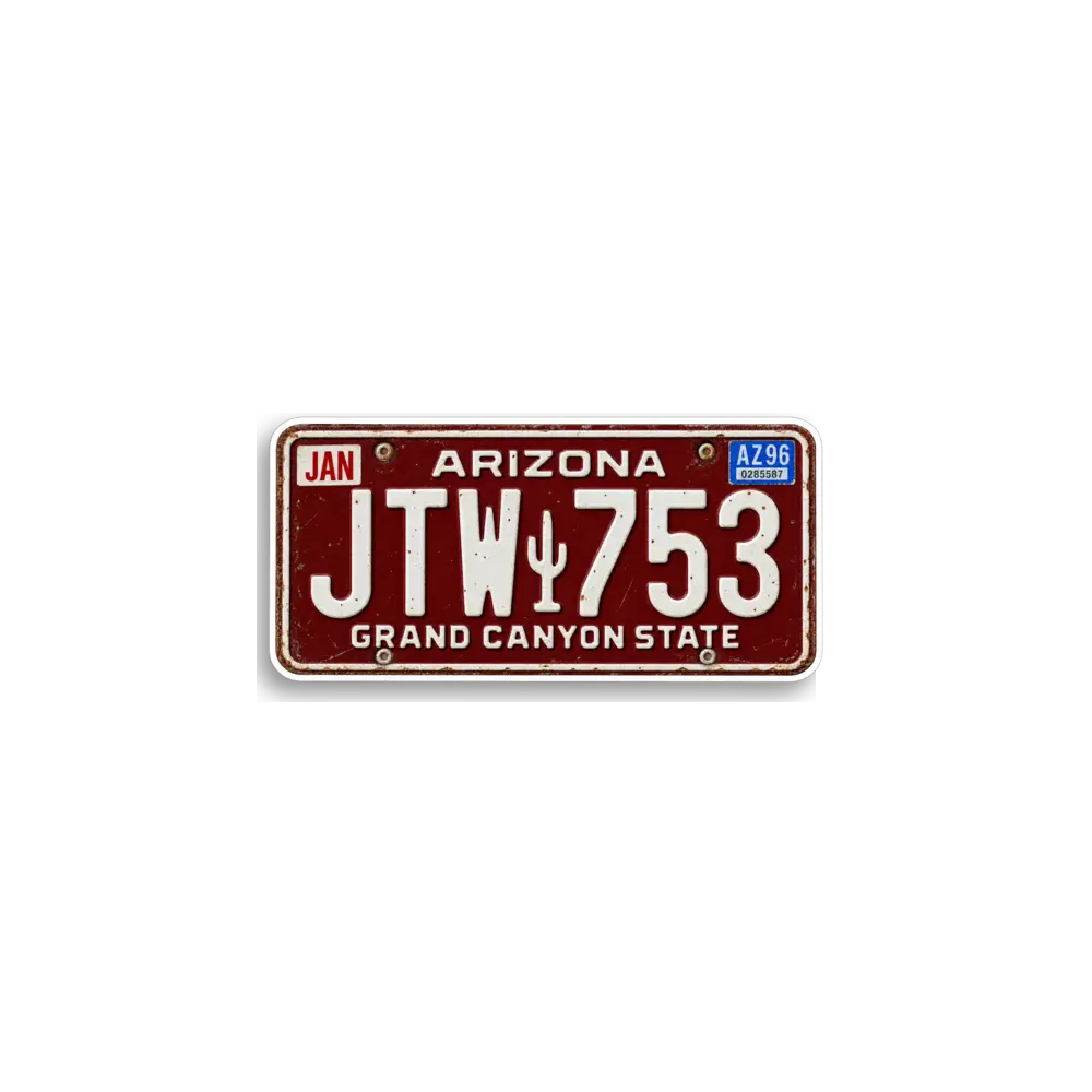 Arizona JTW753 Nummernschild-Sticker