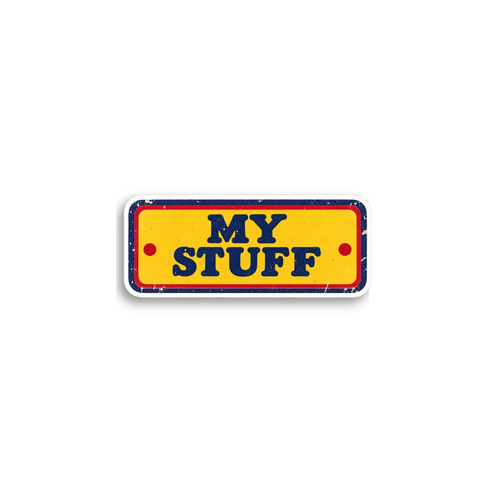 Gelbes Retro-Schild Sticker