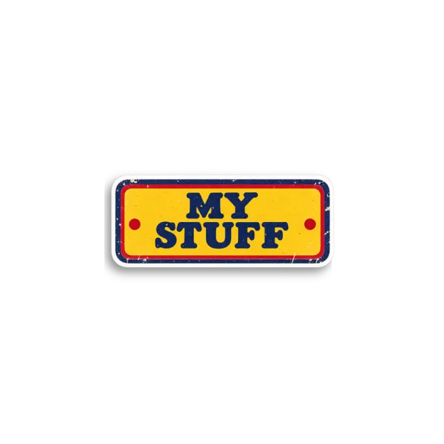 Gelbes Retro-Schild Sticker