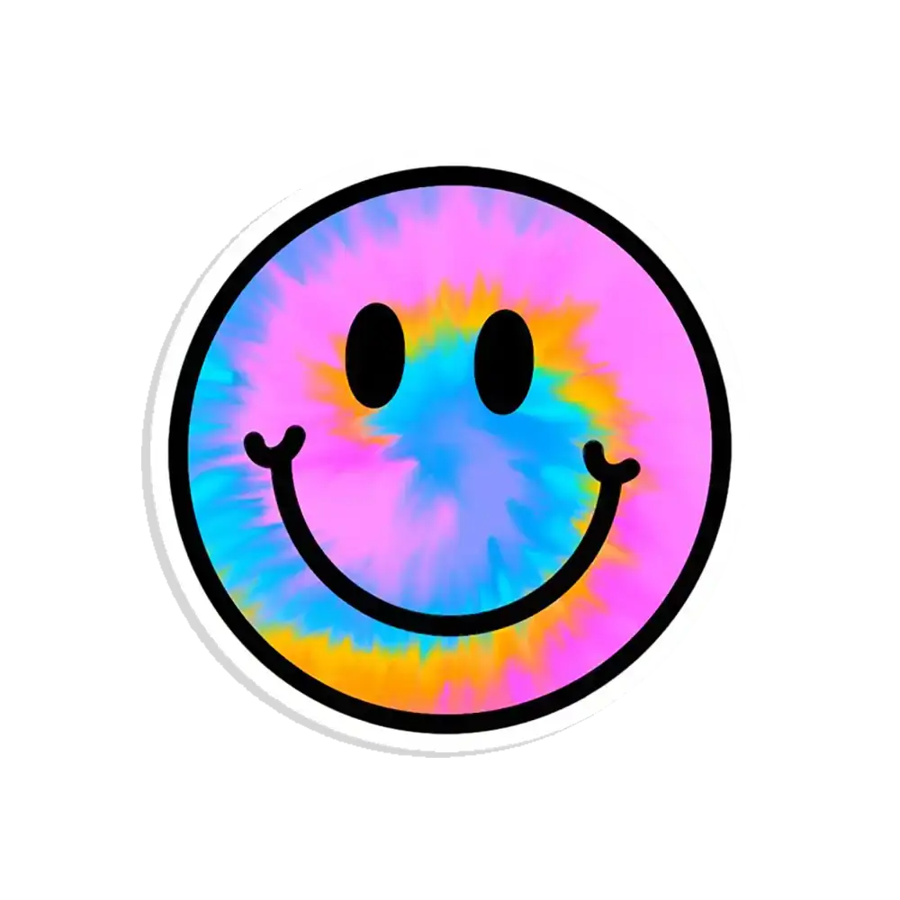 Neon-Batik-Smiley-Sticker