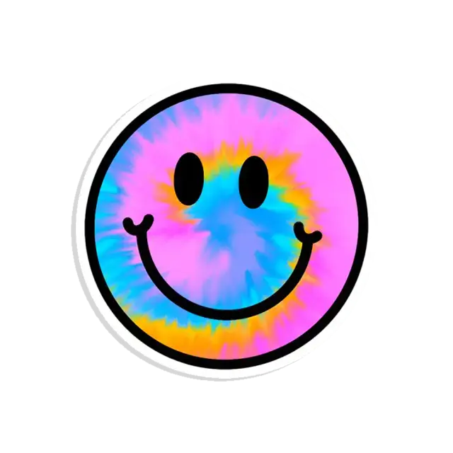Neon-Batik-Smiley-Sticker