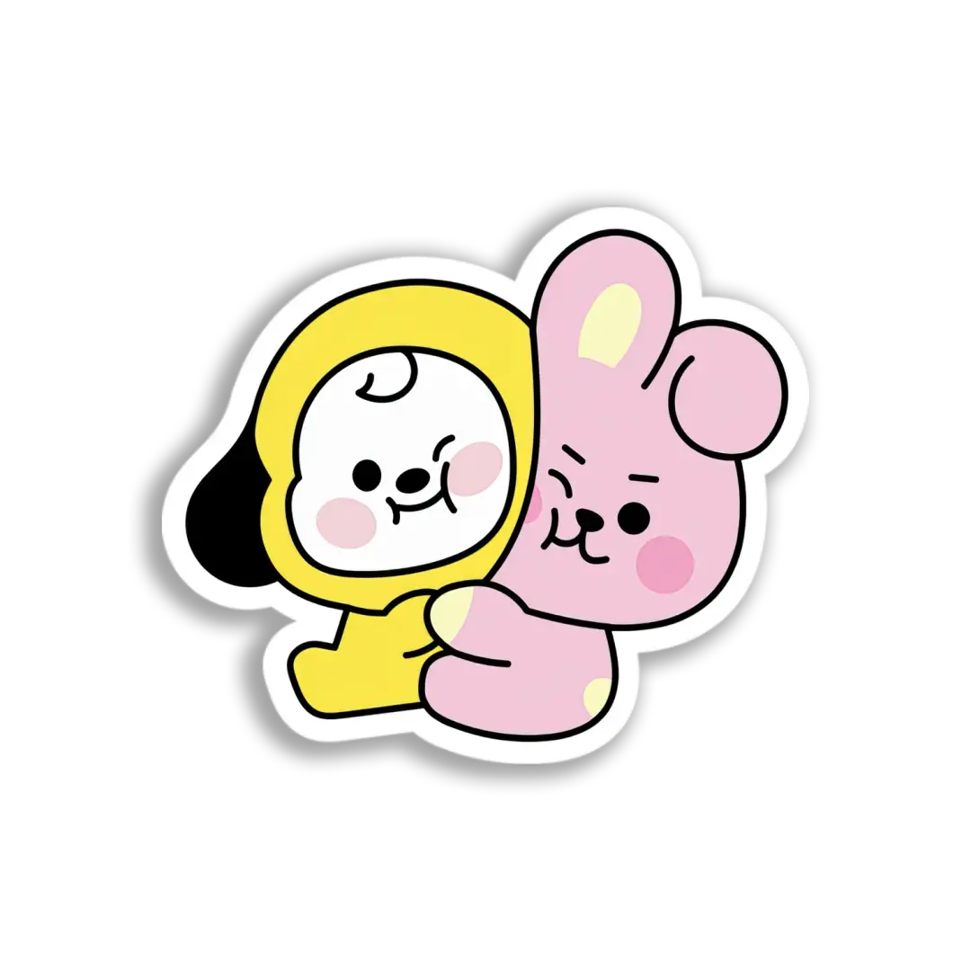 BT21 Characters Hugging Sticker