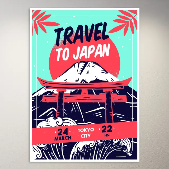ملصق فني سافر إلى Japan