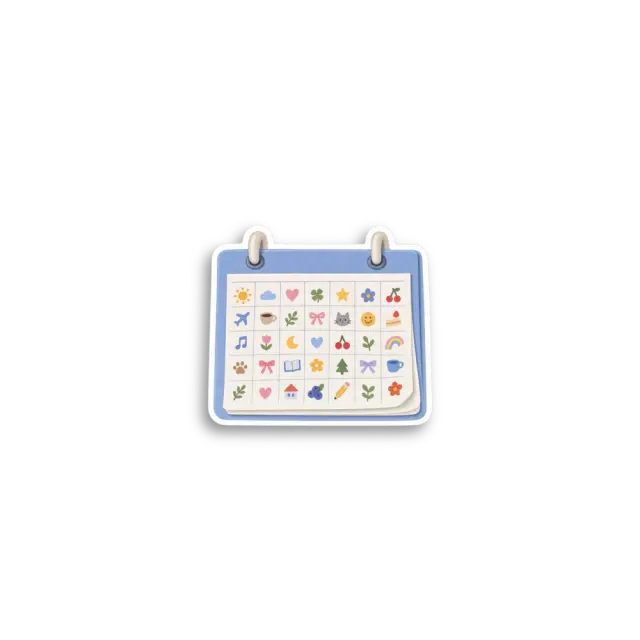 Blue Flip Calendar Sticker