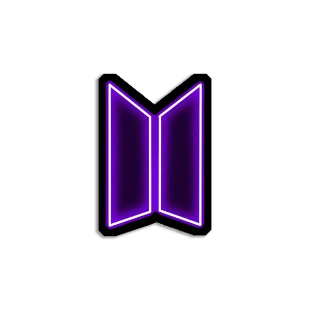 Pegatina de logo de BTS de neón