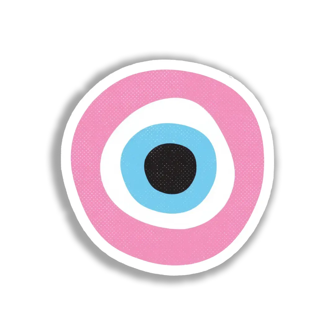 Pink and Blue Nazar Amulet Sticker