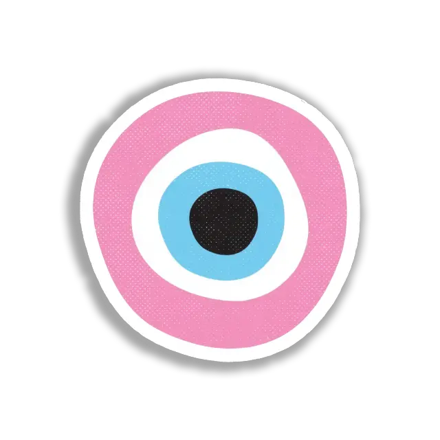 Pink and Blue Nazar Amulet Sticker