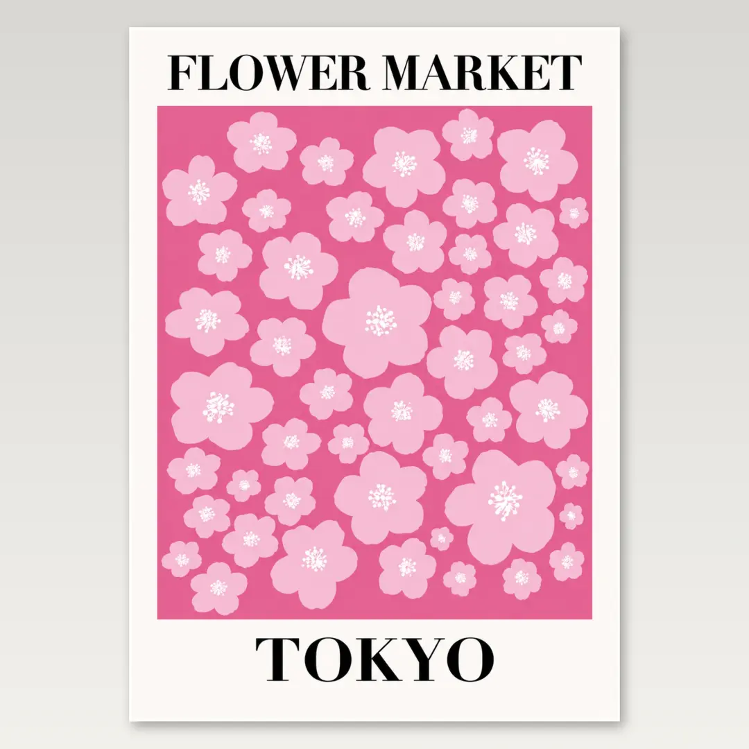 Blumenmarkt Tokio A4-Poster
