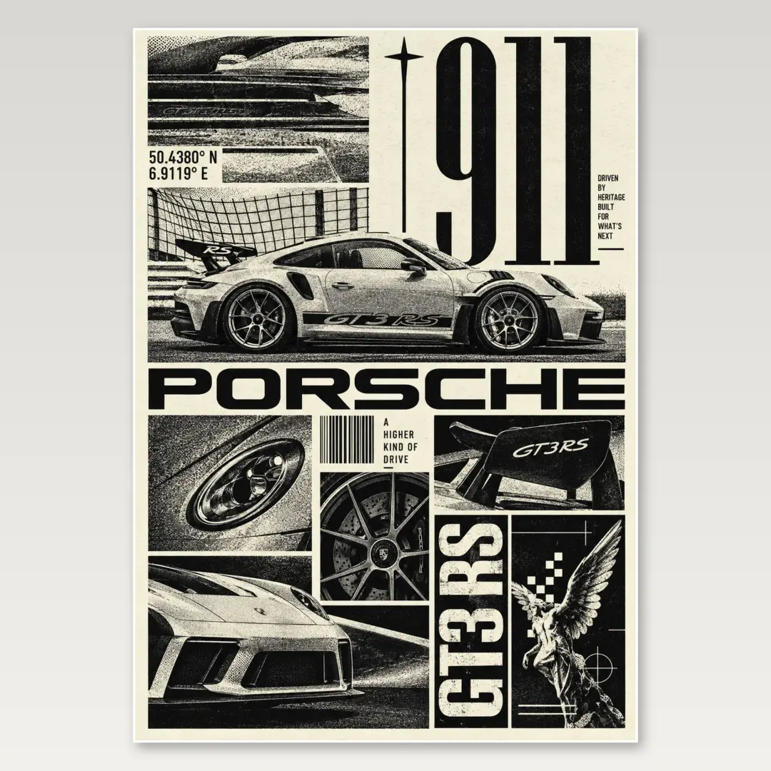 Porsche GT3 RS A4 Poster