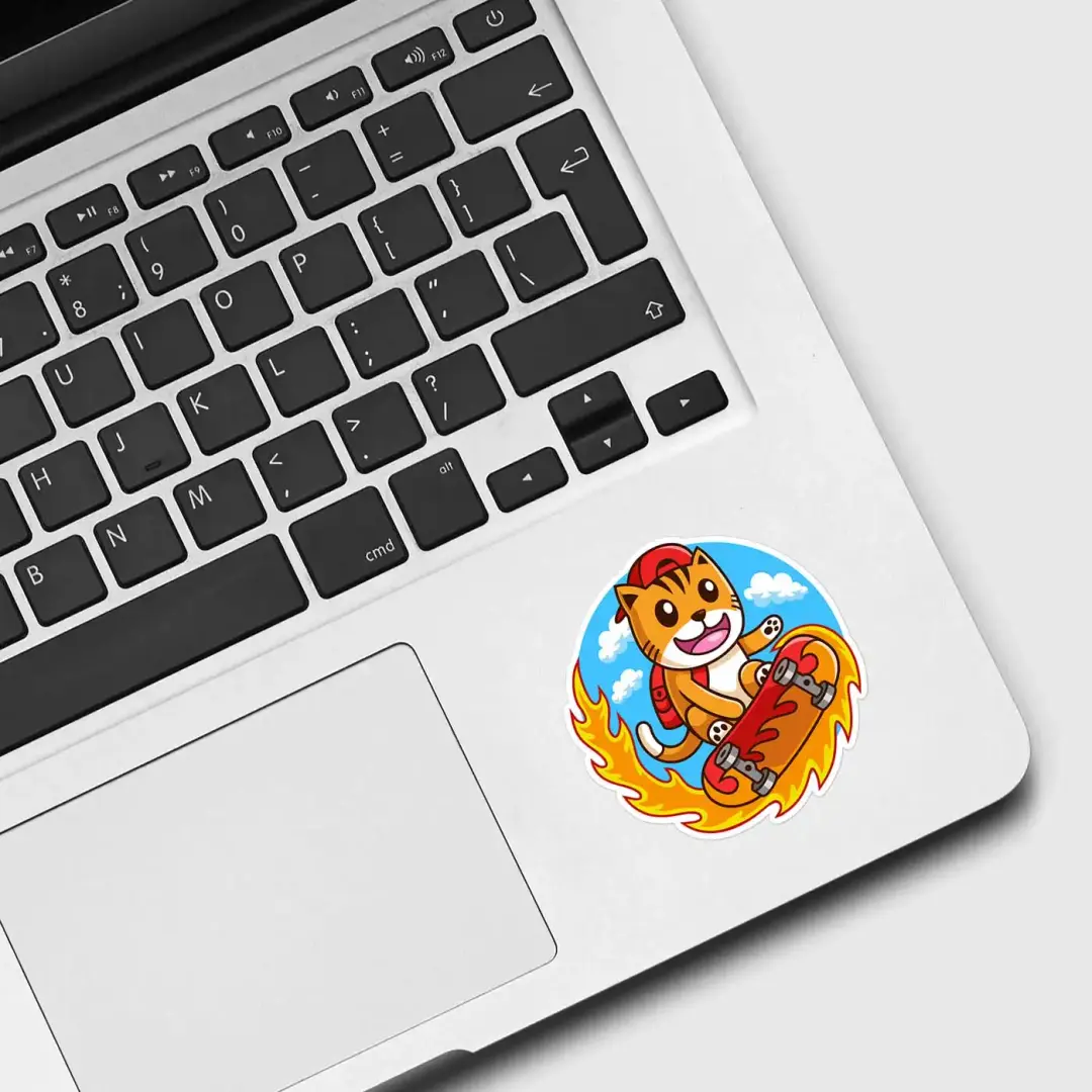 Skateboarder Cat Single Sticker