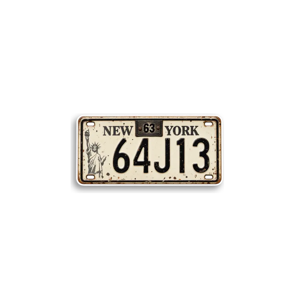 New York 64J13 Plate Sticker