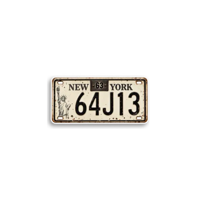 New York 64J13 Plate Sticker