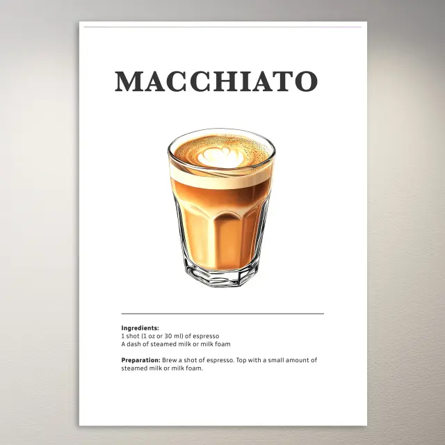 Macchiato Kaffeegetränk-Poster