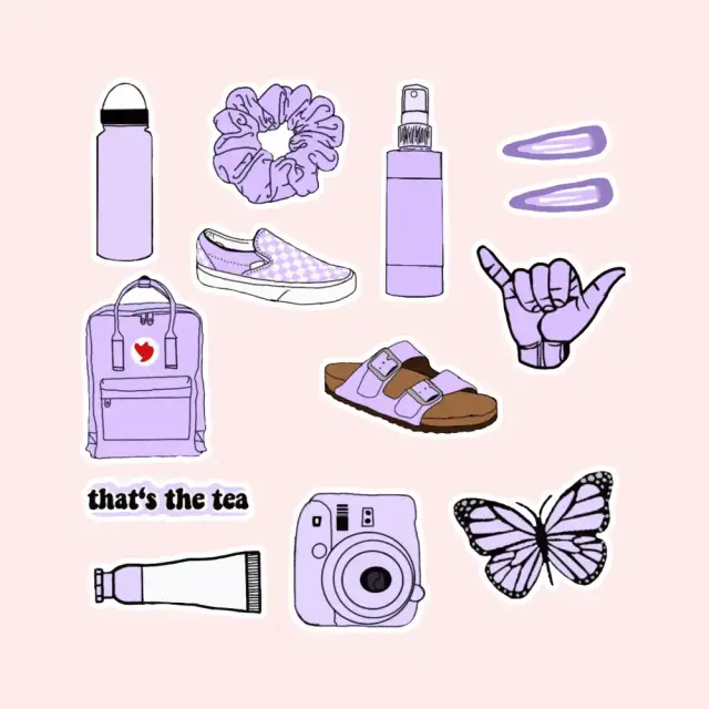Lavendel VSCO-Sticker-Set