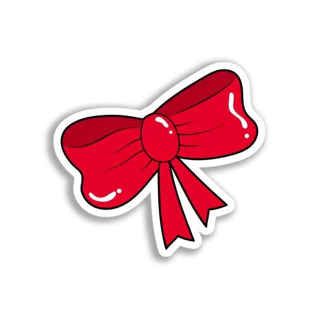 Red Festive Bow Sticker