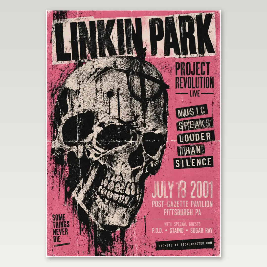 Pink Skull Revolution A4 Poster