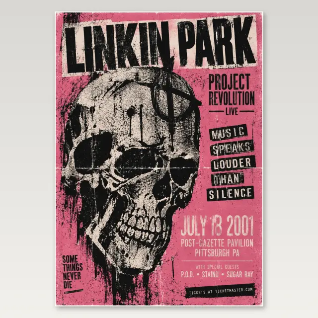 Pink Skull Revolution A4 Poster