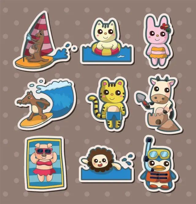 Tier-Sommer-Sticker