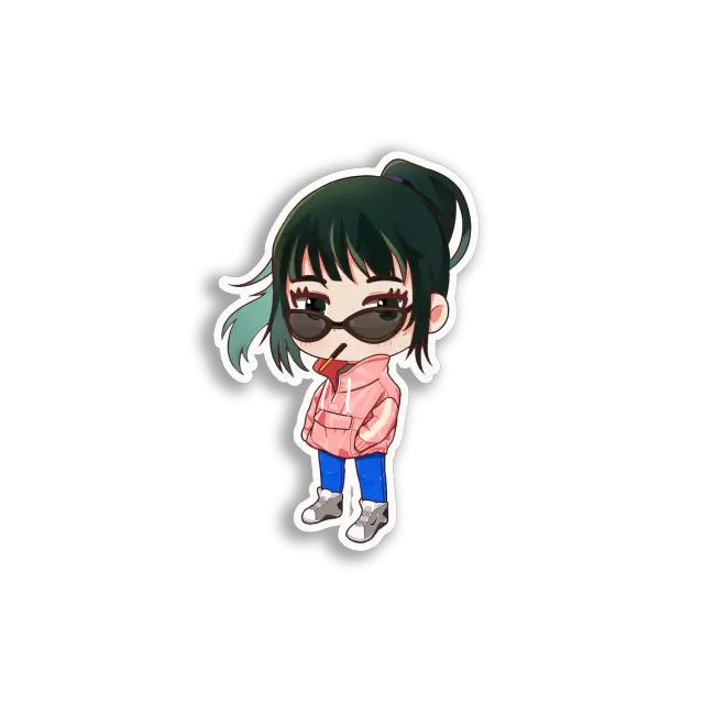 Cool Anime Girl Chibi Sticker