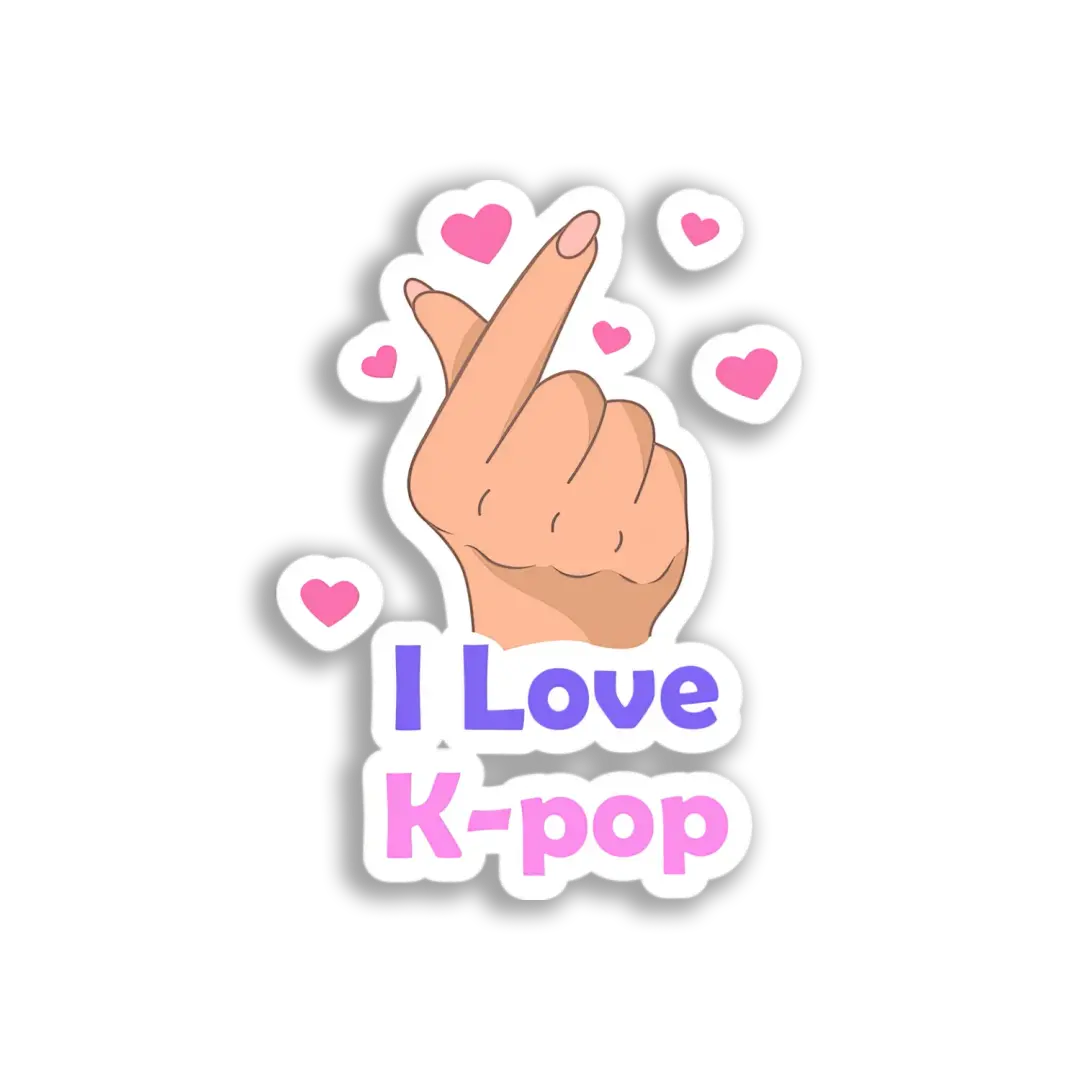 K-Pop Heart Hand Gesture Sticker