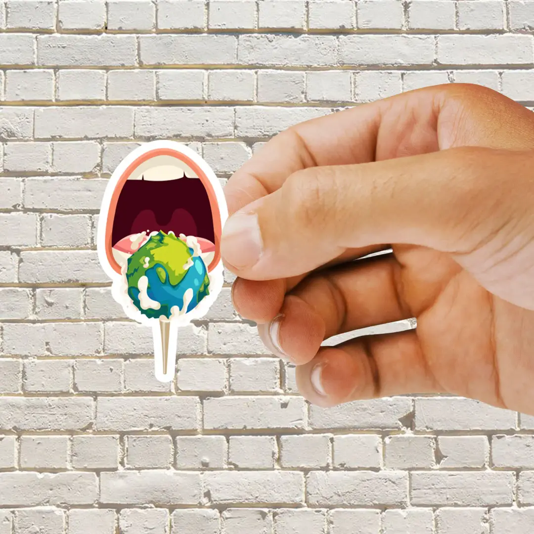 Mund und Planet Sticker