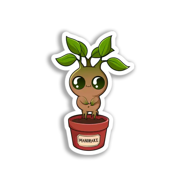 Cute Mandrake Plant Sticker