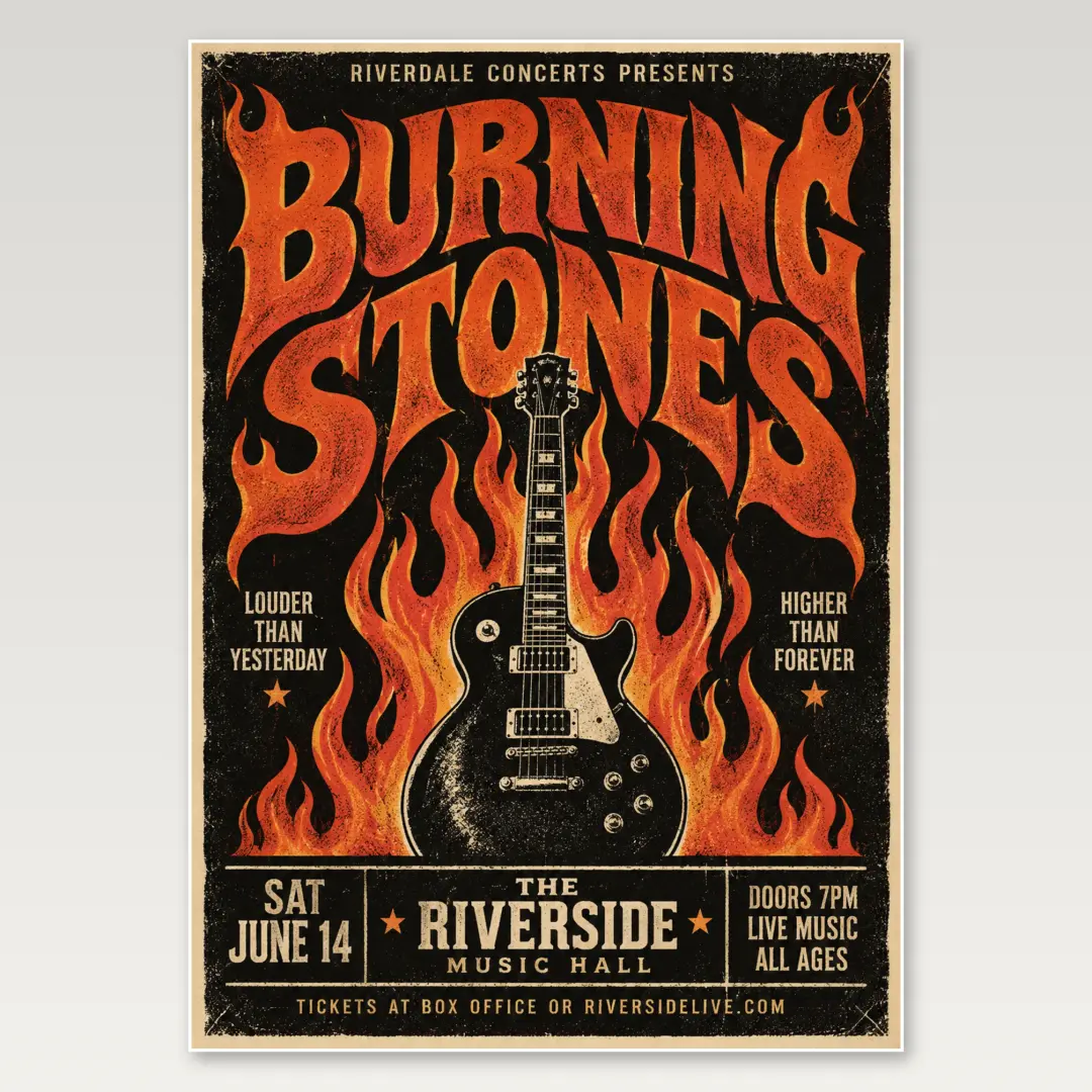 ACDC Fire Live A4 Poster