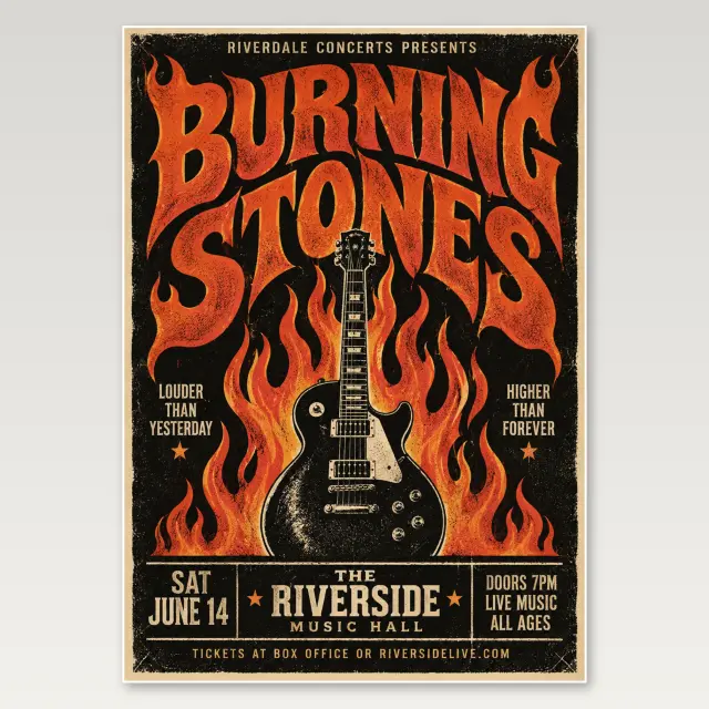 ACDC Feuer Live A4-Poster