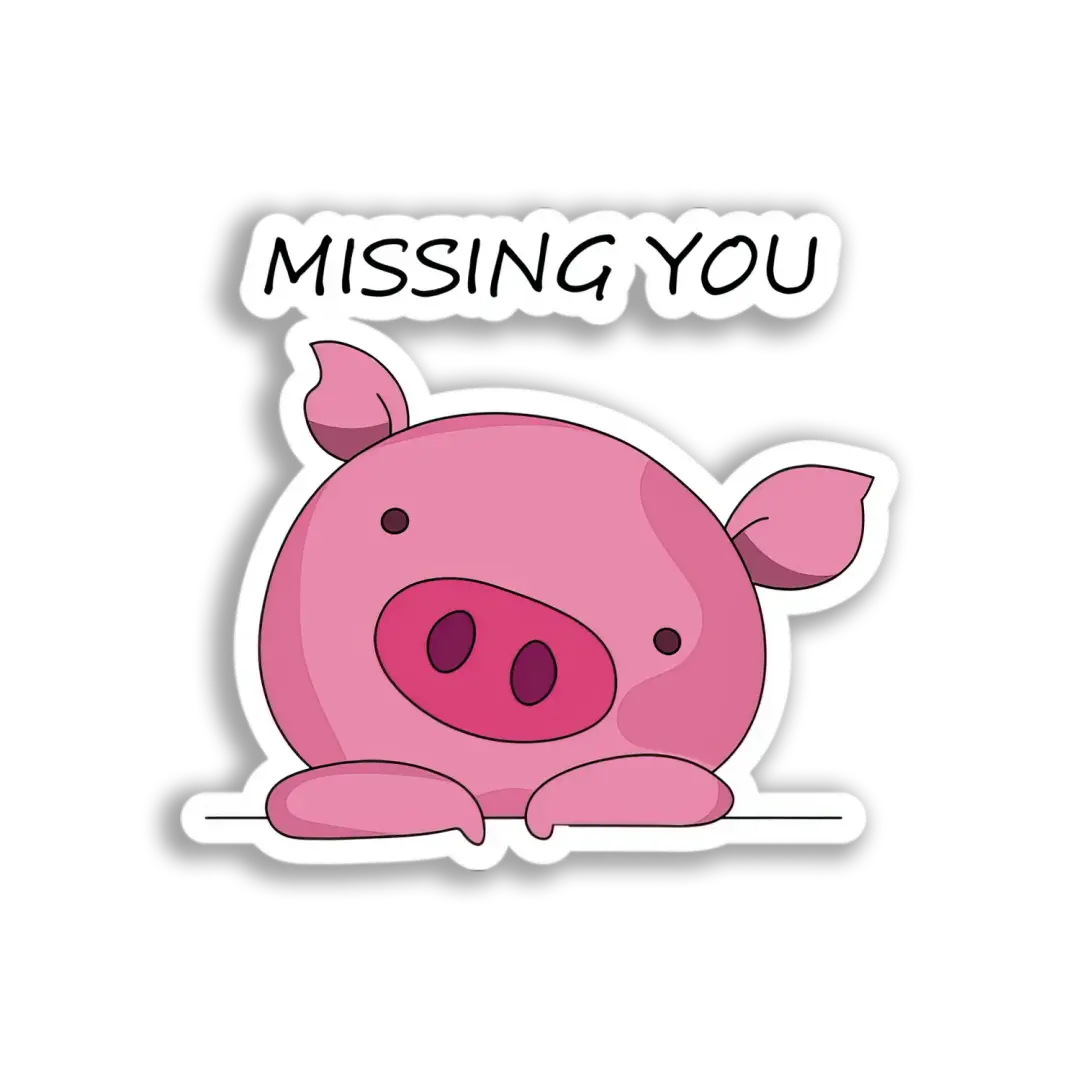 Missing Piggy Face Sticker