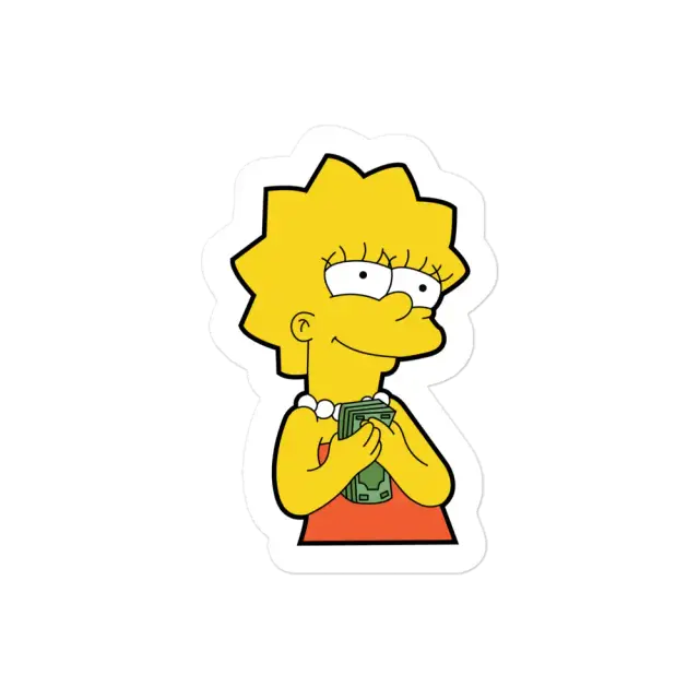 Simpsons Lisa Loves Money Sticker