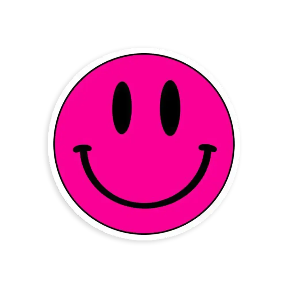 Pink Smiley Face Sticker