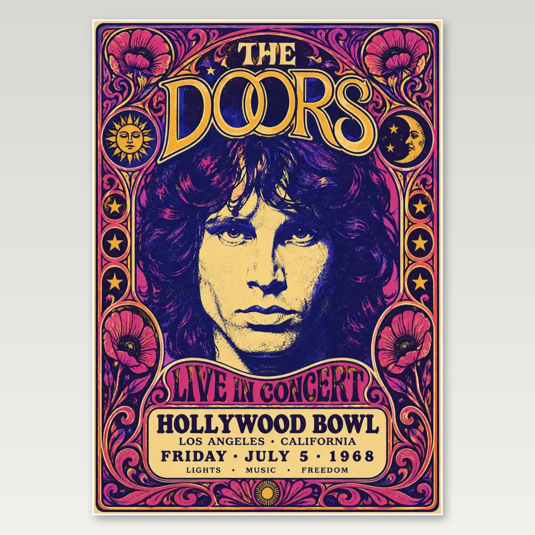 Doors Psychedelisches Gesicht A4-Poster