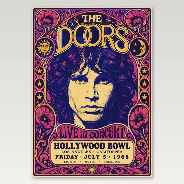 Doors Psychedelisches Gesicht A4-Poster