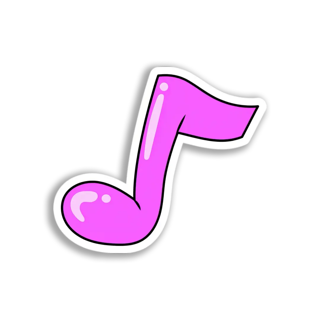 Pegatina de nota musical rosa