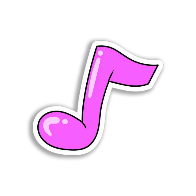 Rosa Musiknote Sticker
