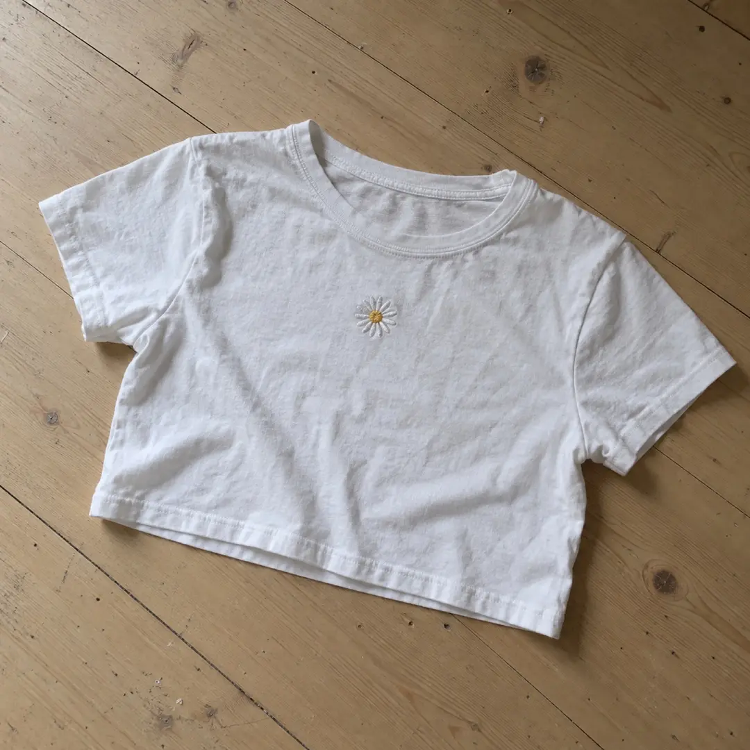 Daisy Crop Top — White