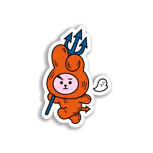 Devil Bunny Costume Sticker